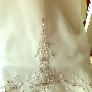 Beautiful jeweled wedding dress plus vail